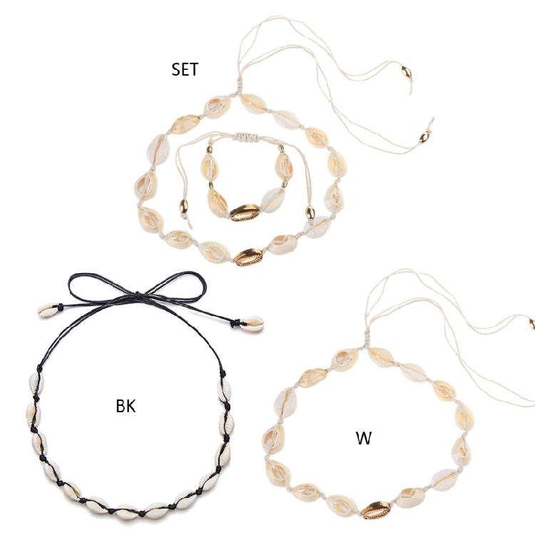 Bracelets de Coquillages Chevillettes Perles de Coquillages Naturels Collier Bijoux pour Hommes