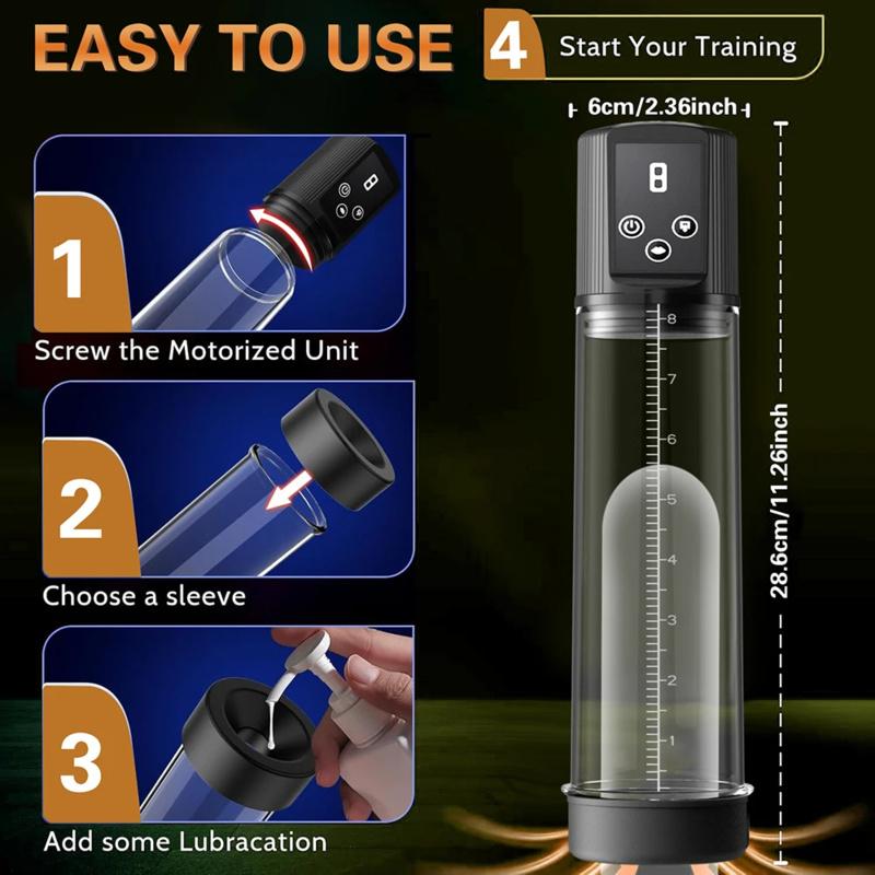 Electric Vibrators Enlargement Extend Penis Trainer Male Masturbators Cup Dick Pump Sex Toys for Men 18+