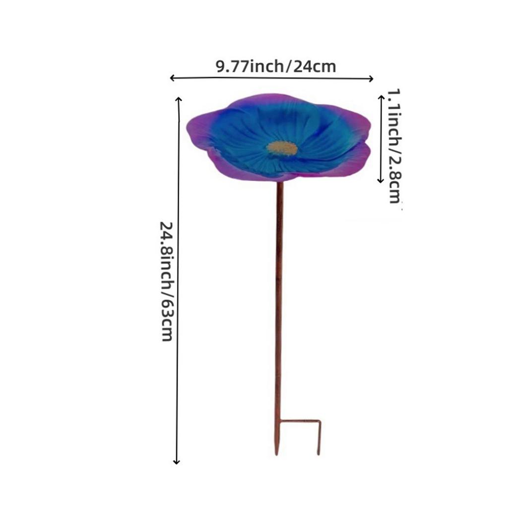Garden Metal Bird Bath Bird Feeder Bath Decorative Birdfeeder with Metal Stake for Backyard Patio Yard Outdoor Garden Bird Lover