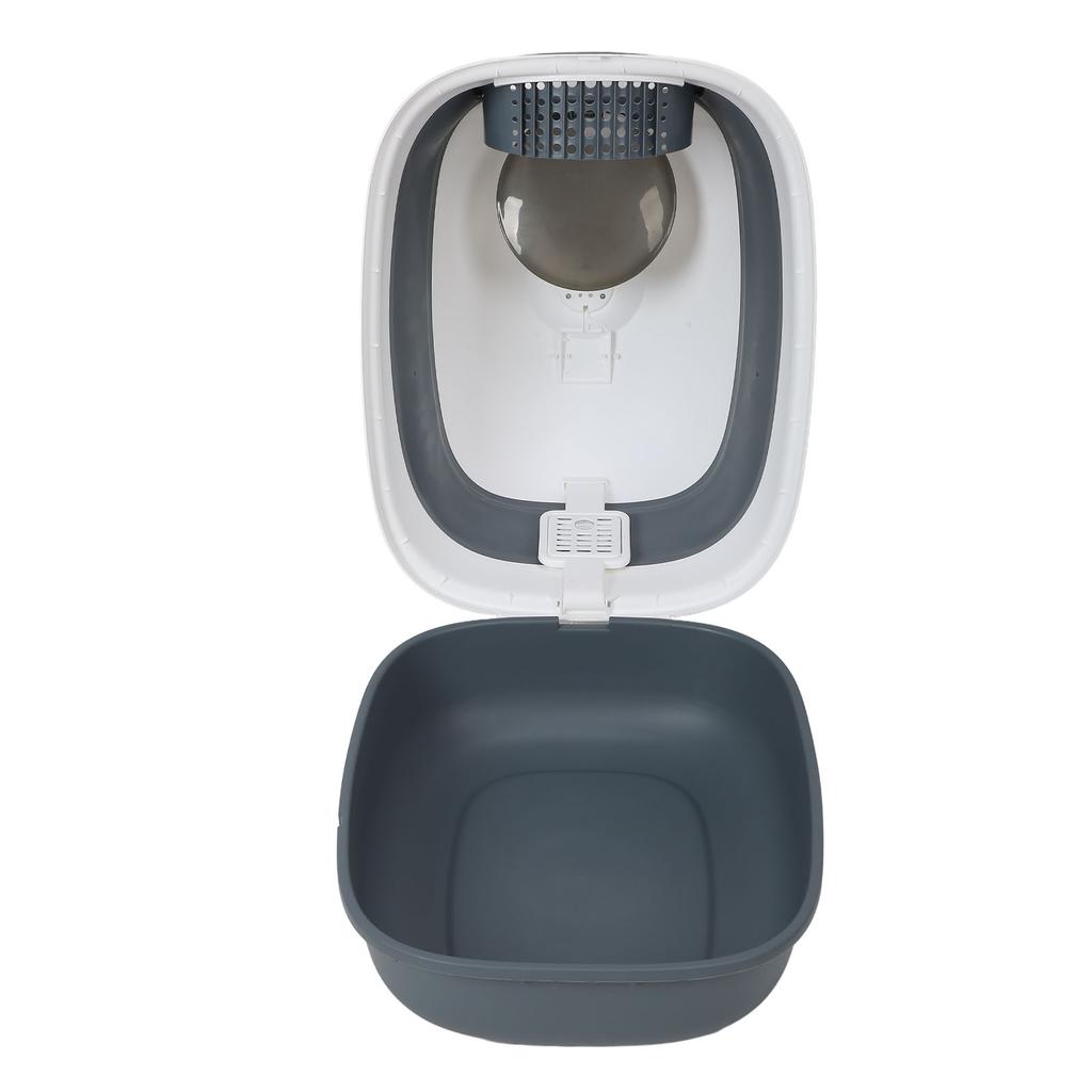Cat Toilet Litter Box Fully Enclosed Splash Proof Odorless Hooded Cat Litter Pan with Lid for Cats