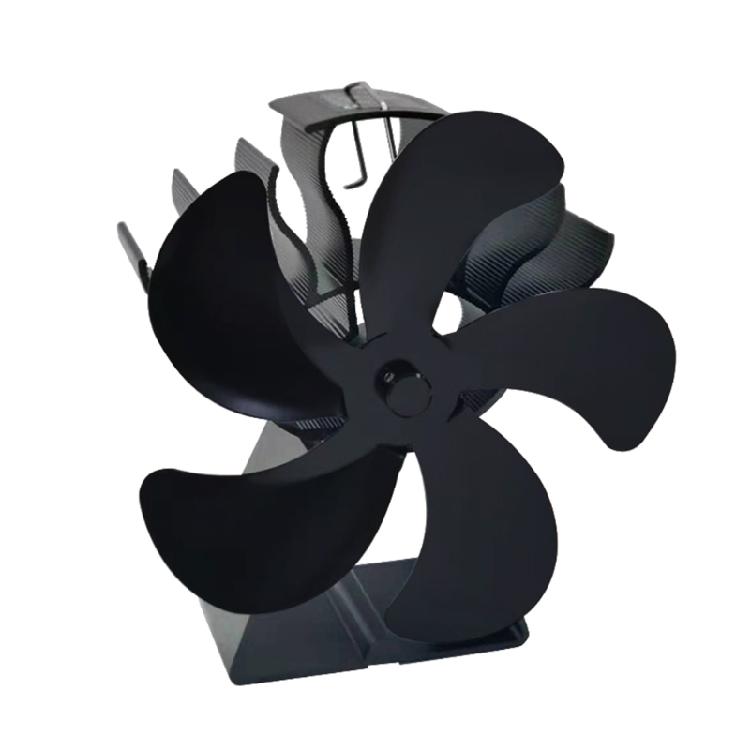 Вентилятор для камина, работающий от тепла, печь-буржуйка, вентилятор для дровяной печи, поленья для горелки, тихий, черный чёрный