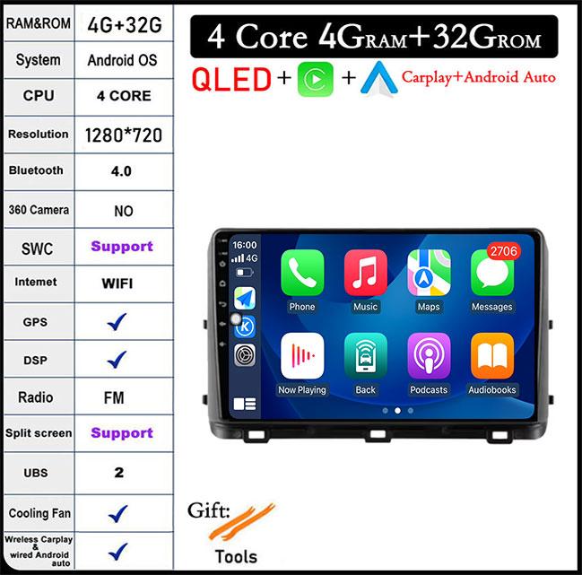 9'' Android 14 For Kia Ceed 3 CD 2018 - 2022 Carplay Auto Car Radio Multimedia GPS Video Player Stereo DSP Head Unit WIFI+4GLTE