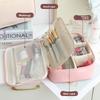 Bolsa de Maquiagem Estilosa de Grande Capacidade com Material PU à Prova d'Água para Viagem e Uso Doméstico