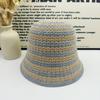 Retro Contrasting Striped Knitted Hat Breathable Sunscreen Bucket Hat Casual Face Small Sun Hat Children