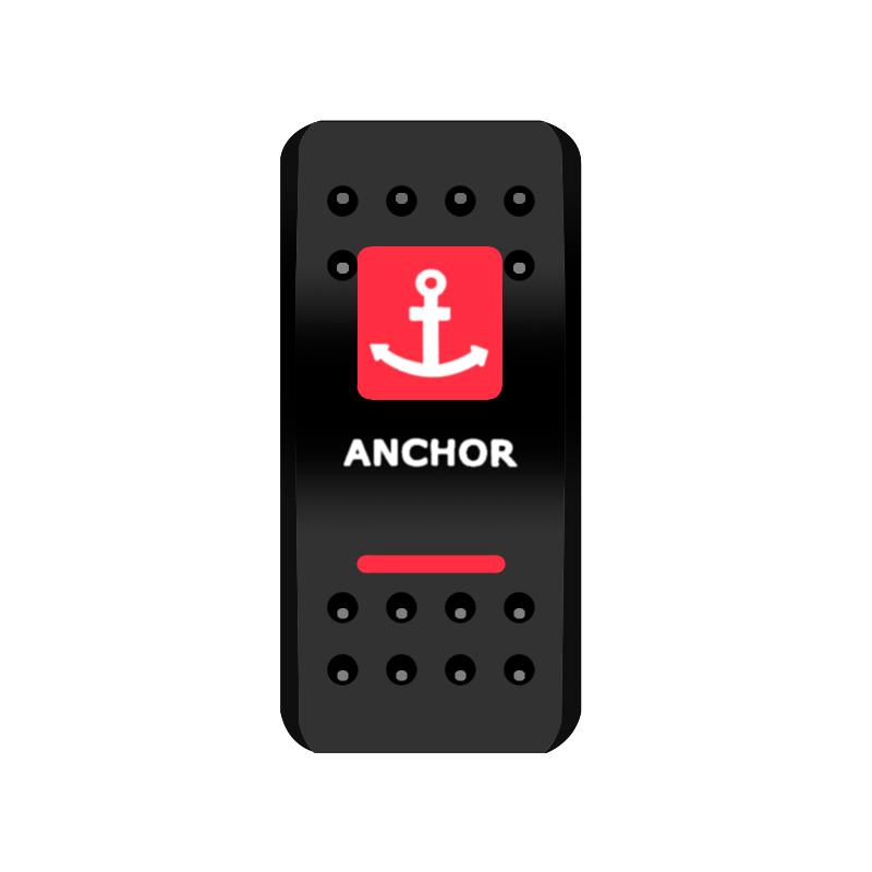 BANDC Boat Rocker Switch Cover (No Switch) Red Marine Dash Cap Labels for RV Heater Carling Switch Car Jeep Wrangler Accessories