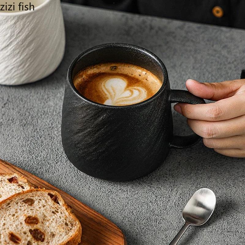 Keramiktasse mit einfarbigem Steinmuster und großer Kapazität, Getränketasse, Kaffeetasse, Milchtasse, Paartassen für den Haushalt, Teetassen, Wassertassen