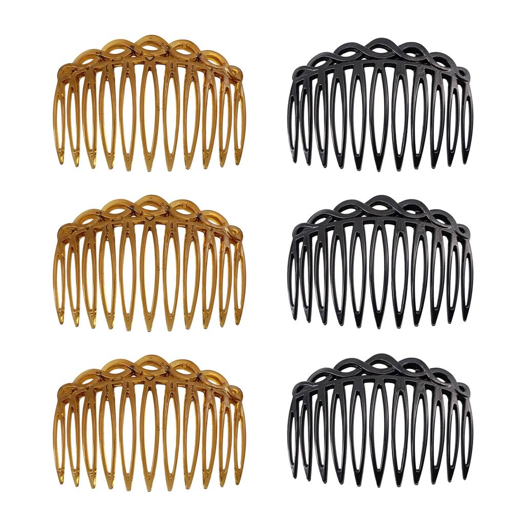 Pack mit 6 Stück Französische Seitenkämme aus Kunststoff/Harz für Damen Haarstyling-Accessoires Seitenscheitelkamm Kopfschmuck