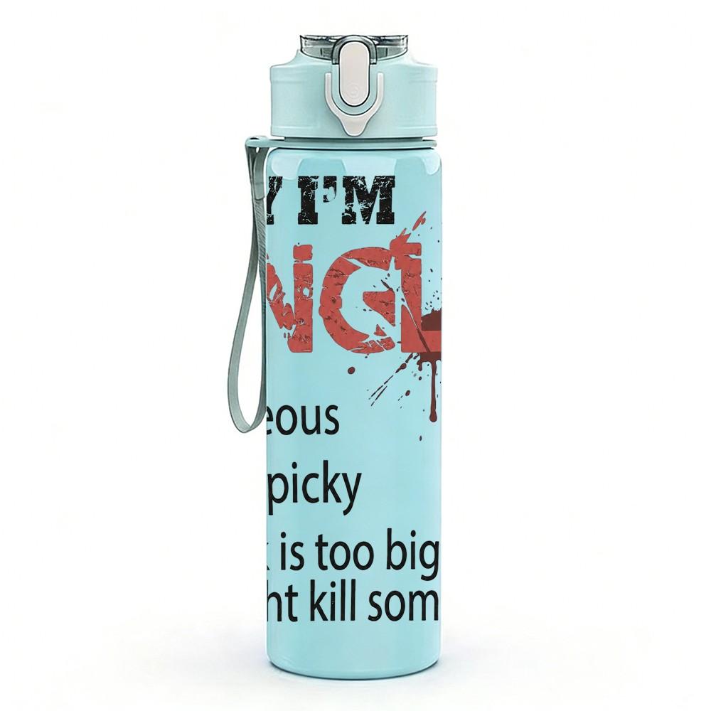 1PC Why Single Text 750ml sports water bottle leakproof straw lid outdoor office home