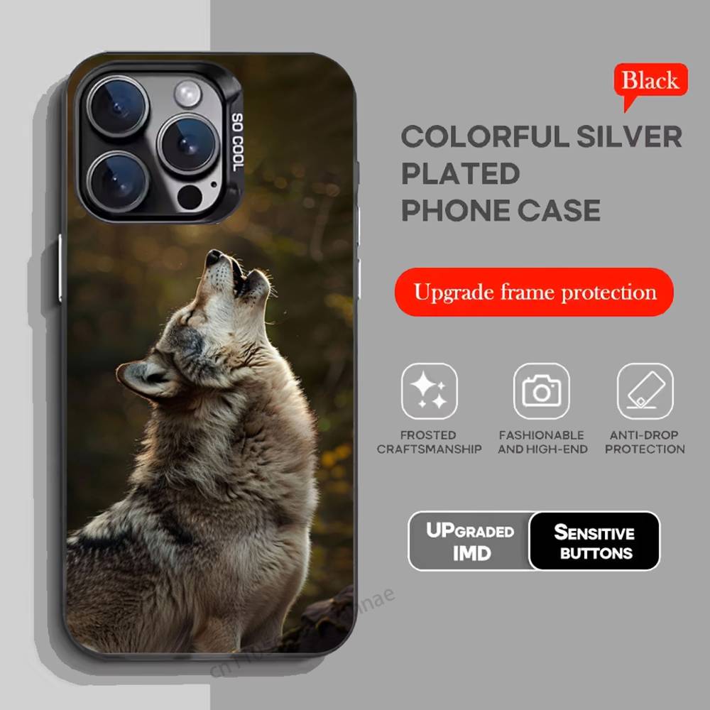 Wolf Phone Case For iPhone 17,16,15,14,13,12,11,Pro,Max,Plus,Mini,X,XS,XR,8,S,SE Soft Black Case