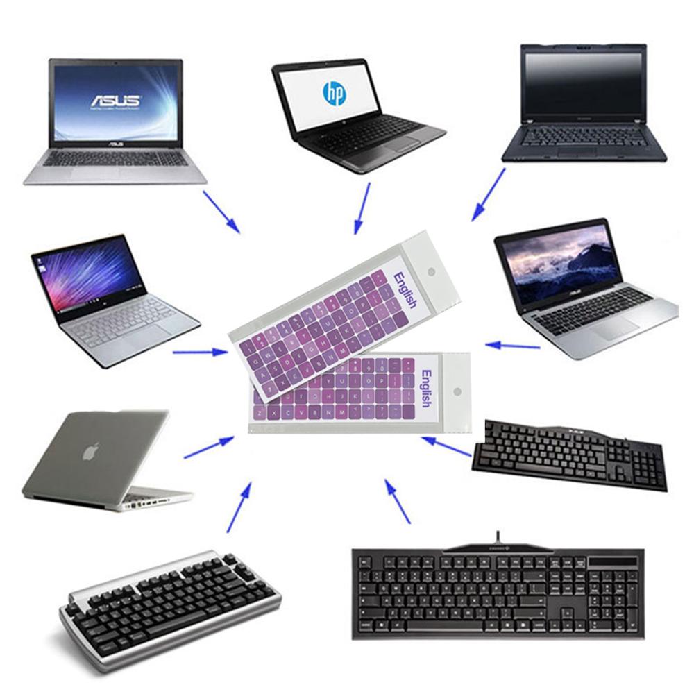 Notebook & Desktop English Keyboard Stickers – purple-Colored Key Stickers, Scratch-Resistant, Dustproof Keyboard Protectors