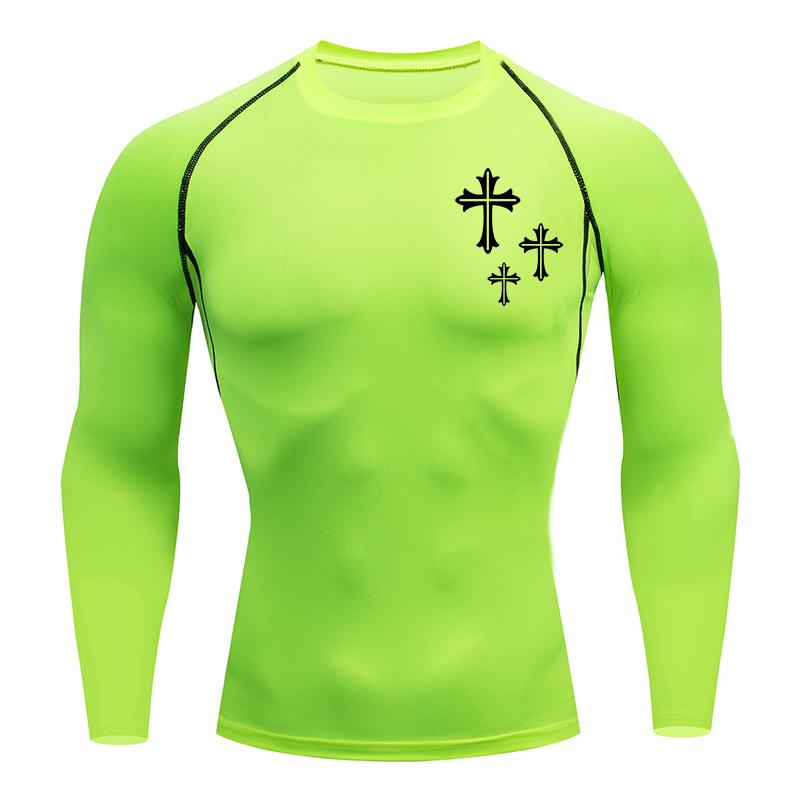 

Компрессионная рубашка с перекрестным принтом для мужчин Y2K Sporty Quick Dry Tshirt Tops Gym Training Running Baselayers Undershirts Rash Guard XXXL