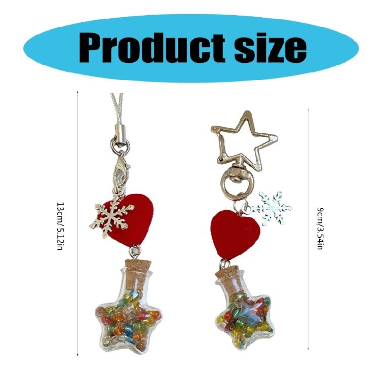 Sturdy Quality Snowflake Flocking Phone Lanyard Key Pendant for Fashion Enthusiasts of Festive and Individualized Gear