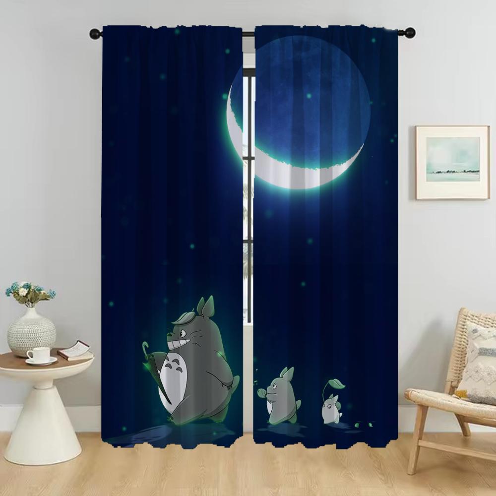 

TOTOROS Kitchen Curtains for Camera Home Interior Curtains 2 Pieces Tulle for Bedroom Halloween Decoration Shades Window Curtain W107xH160cmx2pcs-CL