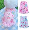 Summer Breathable Pet Clothes Flower Cherry Ice Cream Print Sleeveless Vest Pet Princess Skirt for Small Medium Girls Dogs Cats