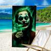 proof beach towel with a Joker character pattern - soft,absorbent,quick-drying,machine washable - perfect for swimming,camping,bathing
