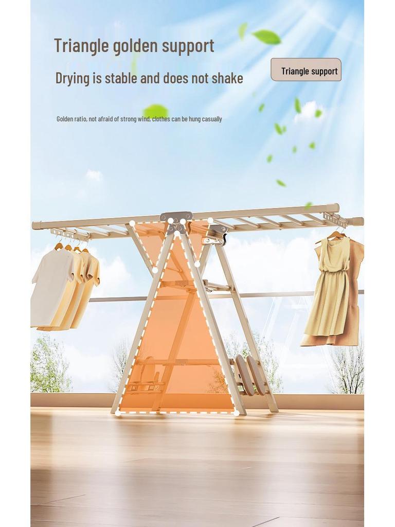 Adjustable Foldable Clothes Drying Rack for Indoor/Outdoor Use - Ideal for Bedroom, Balcony, and Baby Items.