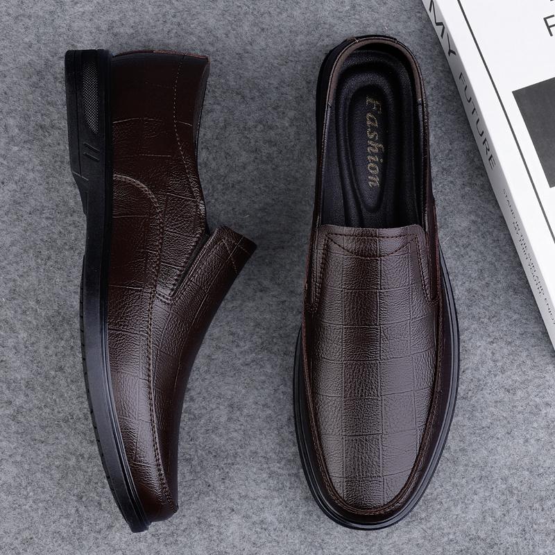 Luxury Men's Genuine Leather Formal Shoes High-end Banquet Dress Shoes Daily Versatile Men's Work Loafers Black Free Delivery