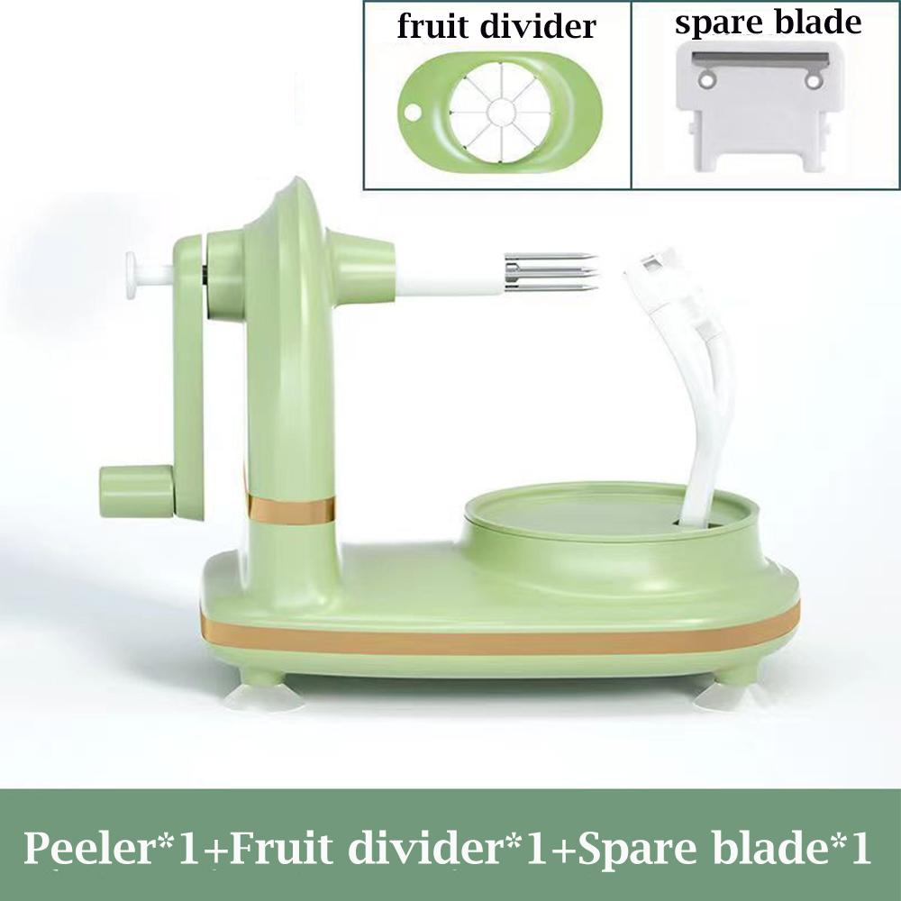 Multifunctional Kitchen Peeler Hand-cranked Manual Fruit Peeler Apple Pear Slicing Tool With Fruit Divider And Spare Blades