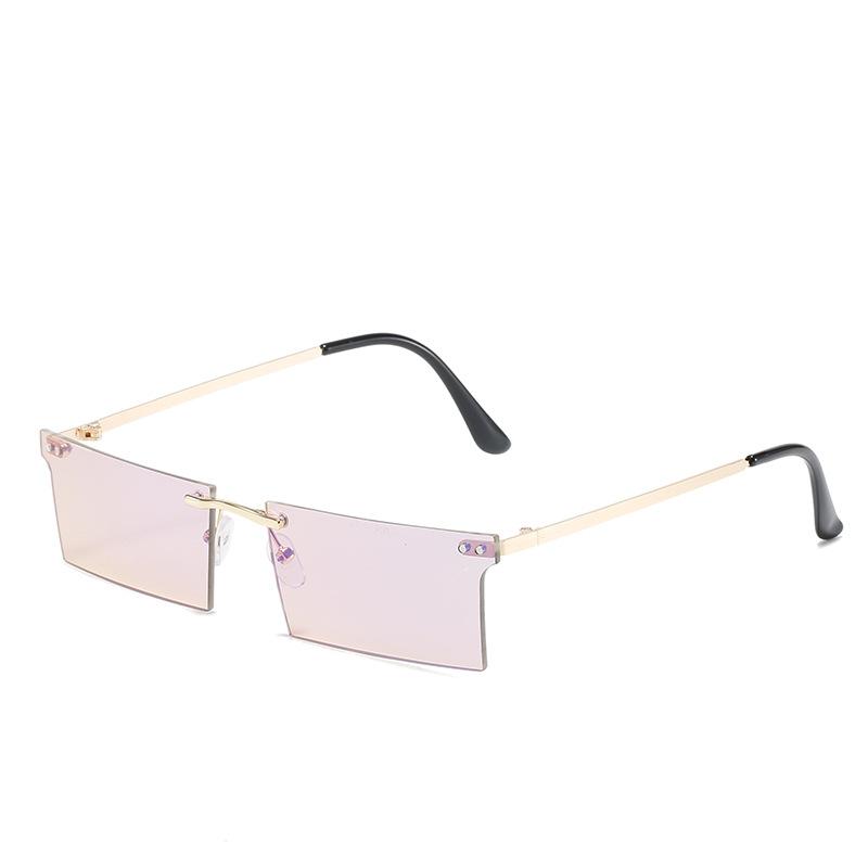 Square Sunglasses, Personalized Rimless Rice-Ordered Square Glasses, Street Photography Marine Sunglasses For Women