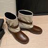 Ankle Boots for Women's Flats Designer Buckle Shoes  Winter Fashion Gothic Boots New Walking Dress Leather Mujer De Botas