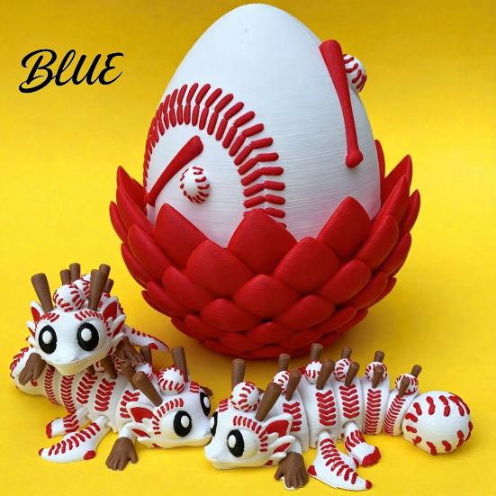 Ball Dragon Collectible 3D Printed Egg Ornament Toy with Figurine Inside Sports Inspired Fidget Toy Stress Relief Statue for Kids Adults Home Office