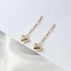 925 Silver Gold Plated Heart Clip Chain Earrings
