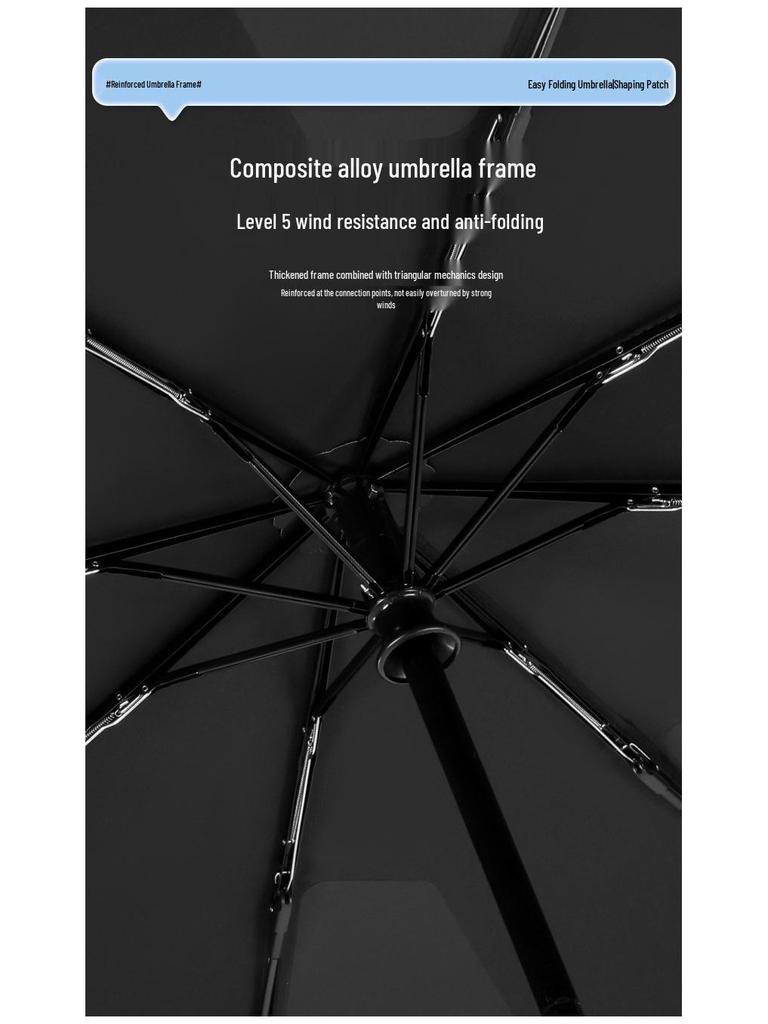 Black Magic Auto-Close Memory Umbrella: Compact, Foldable, Ideal for Business and Gifts