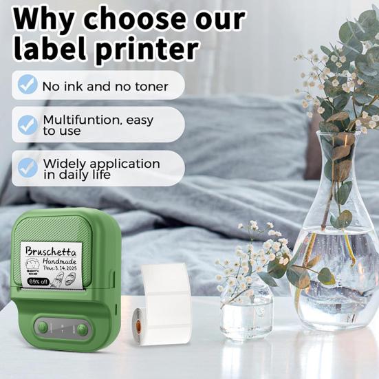 Label Maker Machine Portable Thermal Label Printer Bluetooth-compatible Mini Label Printer with Tape for Small Business Home School Barcode Address