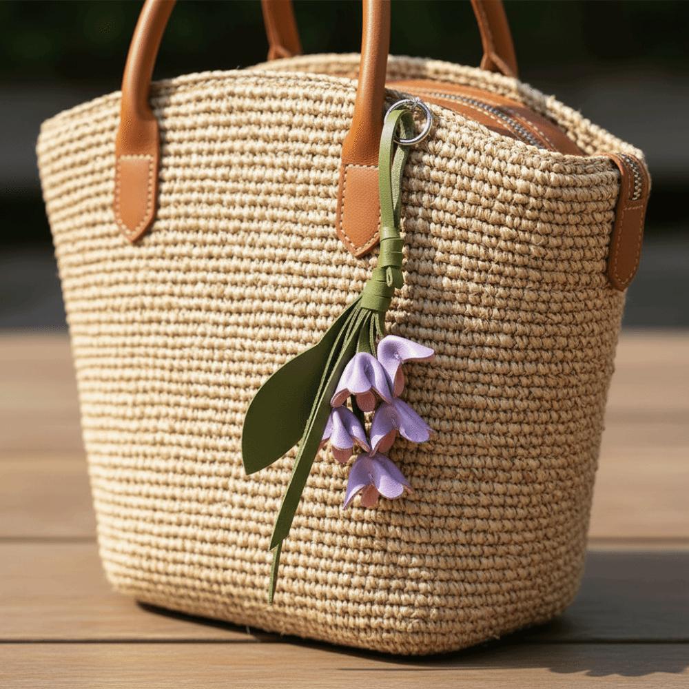 Hanger Flower Pu Keychain Cartoon Bag Pendant Cute Tulip Bouquet Leather Pendant  Bag Ornament