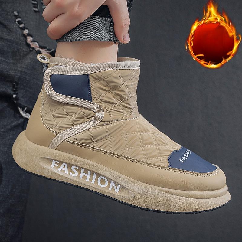 Winter Men's Shoes Men's Padded Thickened Snow Boots Northeast Outer Wear High Top Thick Bottom Warm Cotton Shoes Comfortable Versatile Shoes