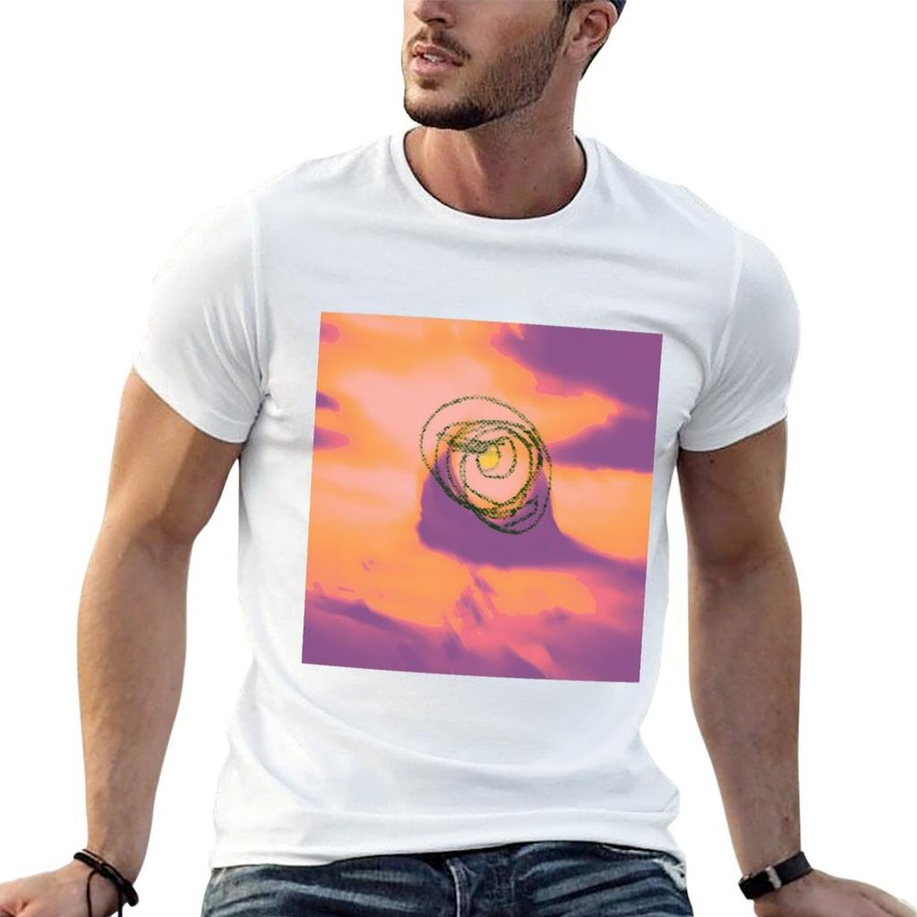 Yellow Purple Abstract Art T-Shirt Man T Shirt Cotton Man T Shirt Summer T Shirt Man Luxury T-s