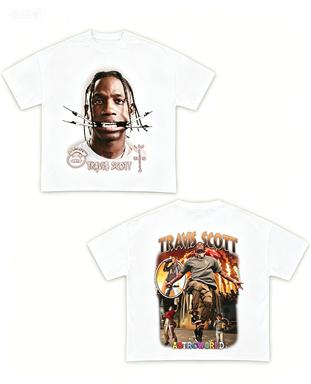 Travis Scott Astro World Double Sided Graphic Tee2026 Vintage Rap Artist Unisex Cotton Streetwear Concert T Shirt