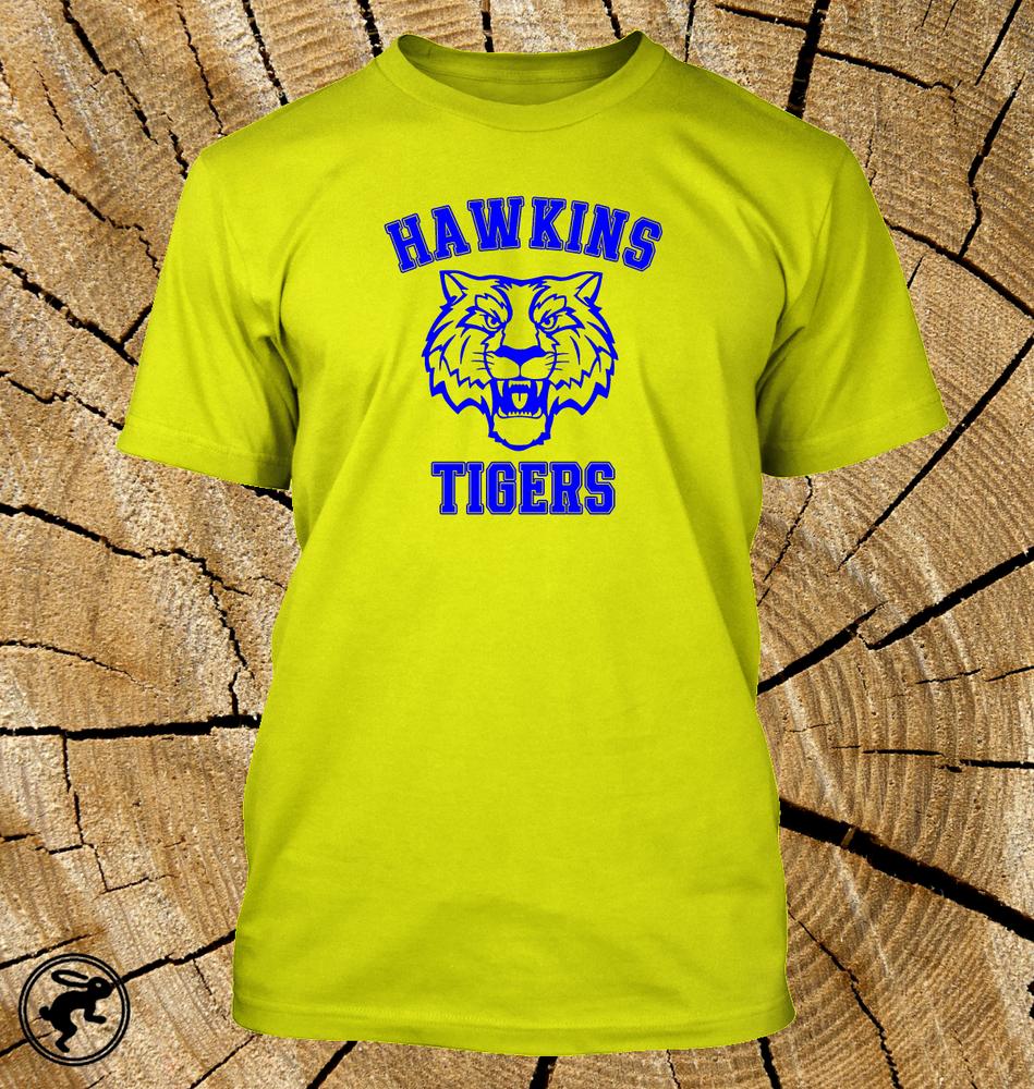 Stranger Things Hawkins Tigers T Shirt Tv Show Tee Available In 12 Shirt Colours