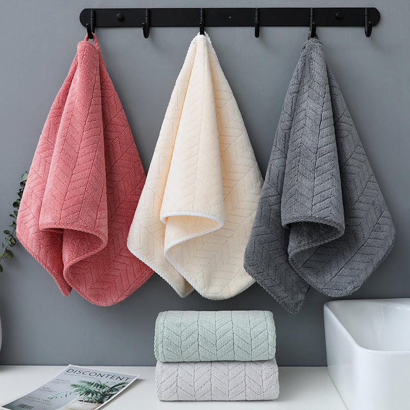 35x75cm Solid Color Towel Household Absorbent Non-Shedding Face Bath Hair Drying Towel for Bathroom Personal Care Yoga Fitness