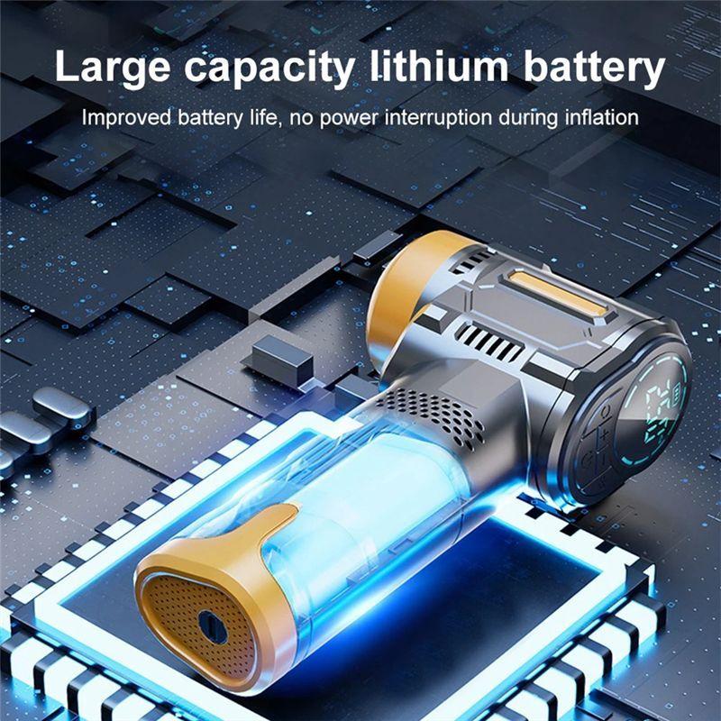 N61R-Portable Electric Car Tire Inflator Handheld Wireless Air Pump For Car Tires With Auto Stop LED Light