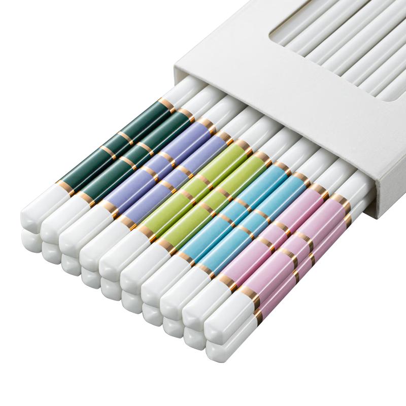 

Millennium Love Wood Five-Color Ceramic Chopsticks