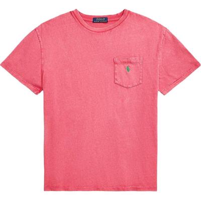 T-shirt à manches courtes ajusté à col rond avec motif logo Polo pour homme Dessus Rouge 710835756-023