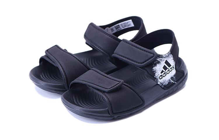 Adidas Altaswim C Synthetic Leather Slip Resistant Abrasion Resistant Sandal Black Children Aged 3 7 Years Old BA9288