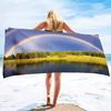 Rainbow Series Seaside Vacation Beach Towel Swimming Bath Towel Sports Microfiber Towel