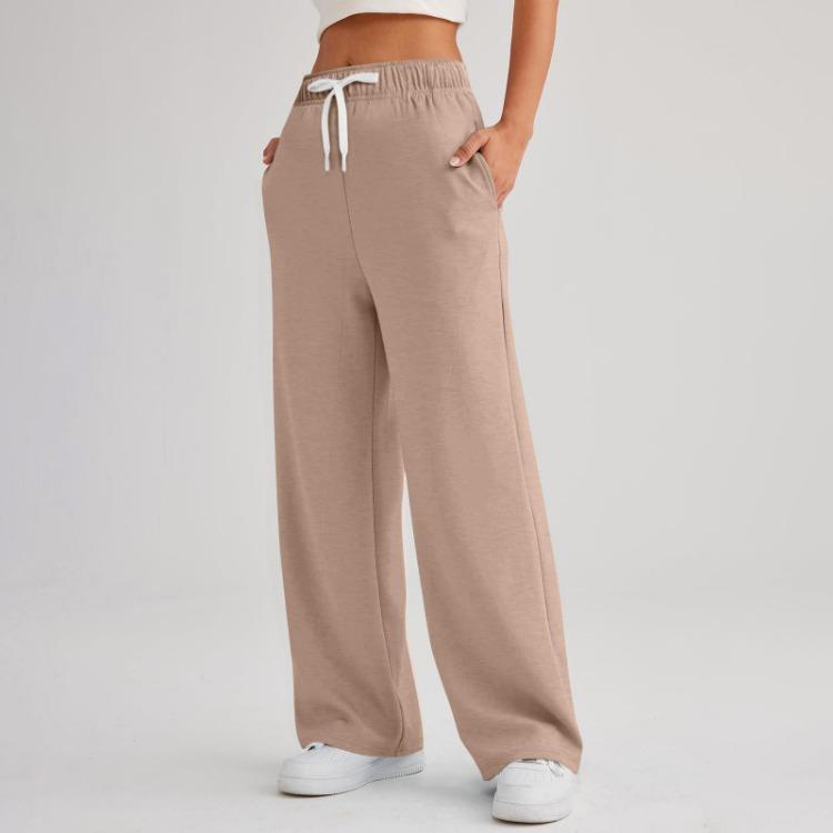 Pantaloni Sportivi da Jogging Larghi a Gamba Dritta a Vita Alta da Donna per Donne