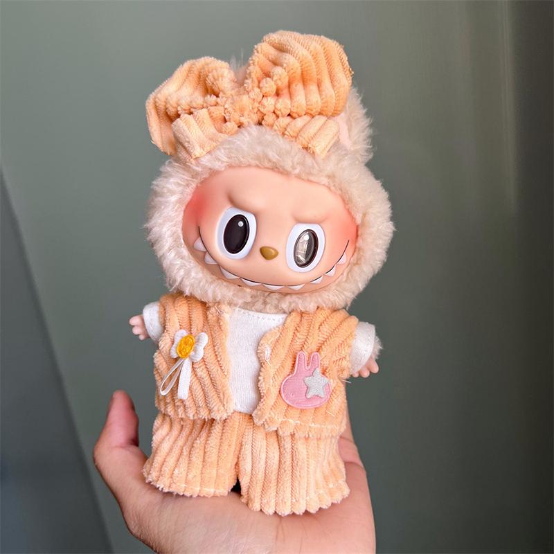 Mini Doll'S Clothes Outfit Accessories For Plush Vinyl Labubu Doll Cotton Doll Replacement Suit Only Clothing For Kids Gift
