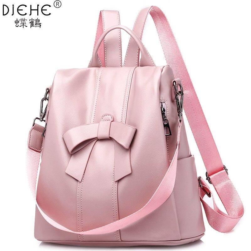 Buy 2021 New Soft Leather Backpack Women Fashion School Bags Backpacks ...