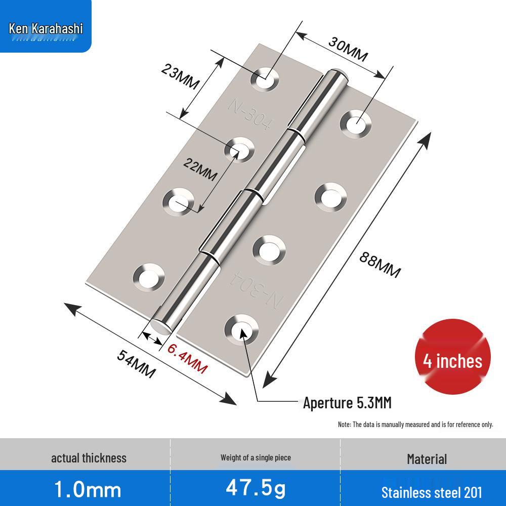 Stainless Steel Door & Window Hinges - Sizes: 1" To 4", Ideal for Picture Frames, Flat Opening, and Small Applications.