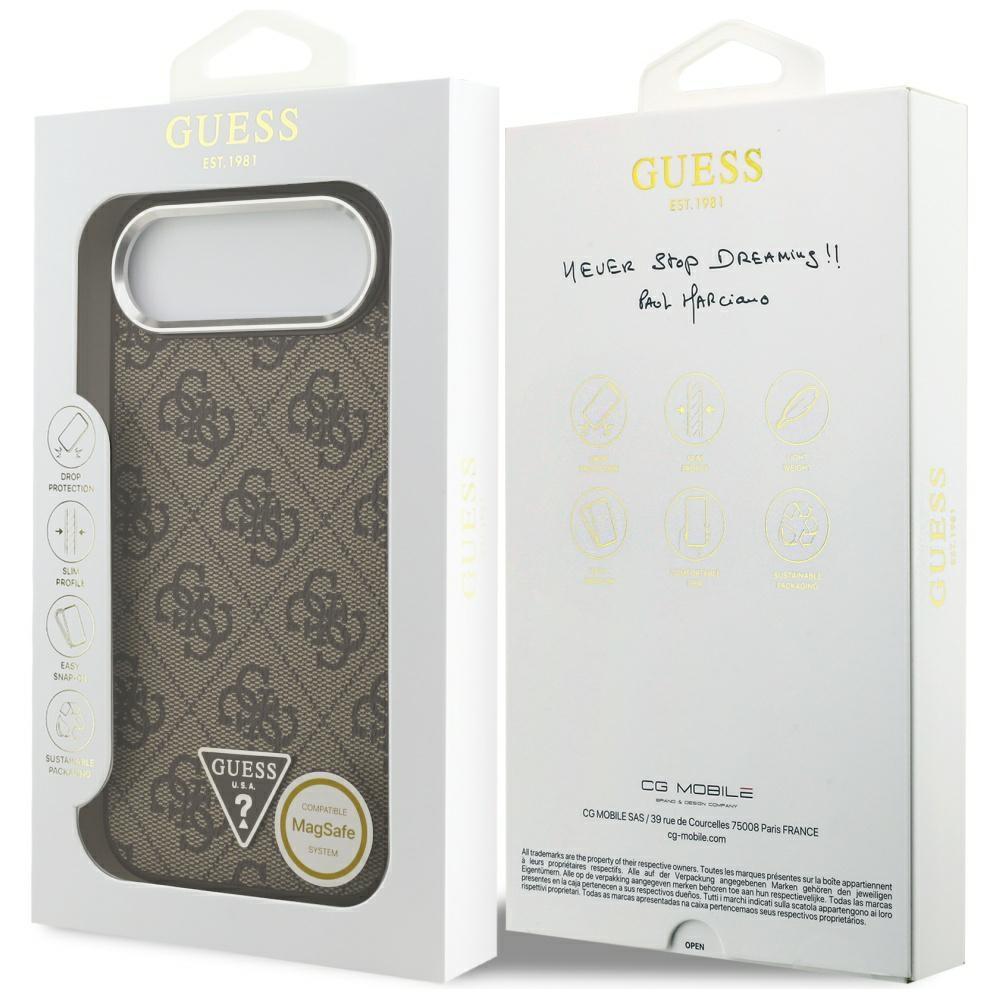 Guess 4G Triangle Logo MagSafe case for iPhone Air brown silver