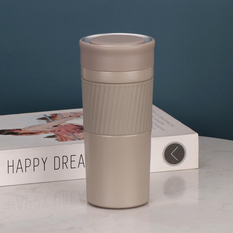 Silicone Set Cup Simple Straight Cup with Tea Net Stainless Steel Business Thermos Cup