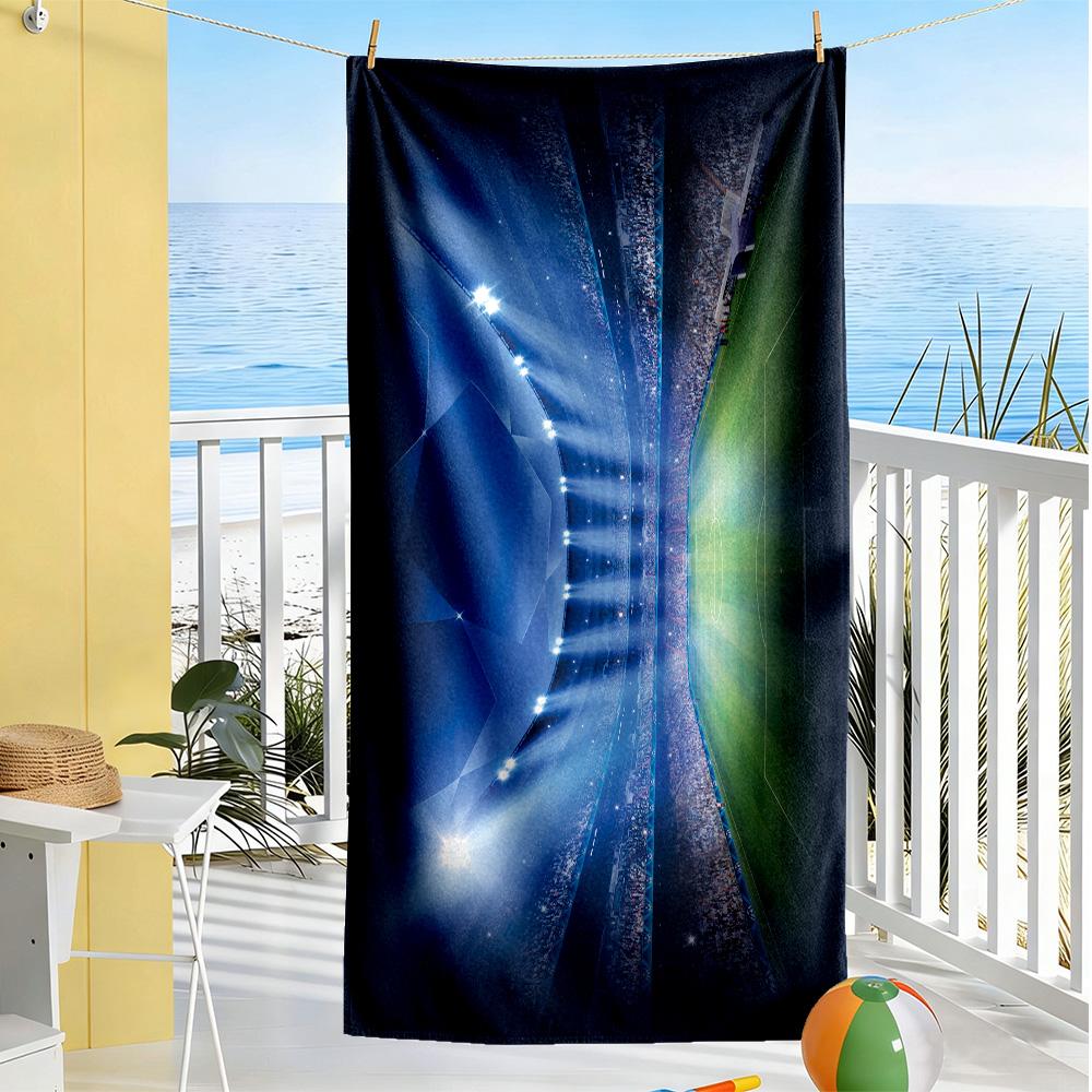 Footballer Ground Beach Towel Super Soft Microfiber Quickdry Fabric Comfortable Lightweight