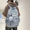 Schoolbag new Korean ins schoolbag women's high-value solid-color backpack casual simple and lightweight travel large-capacity backpack
