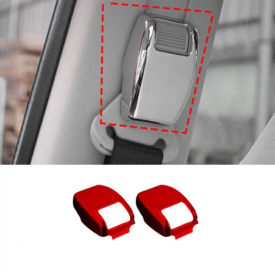 Seat Belt Buckle Adjust Frame Trim For Jeep Patriot Compass 2011-2016 Bright Red