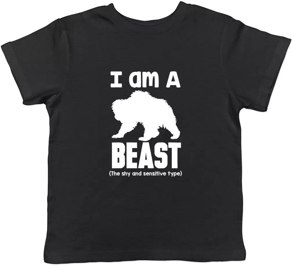 I am a Beast - The Shy and Sensitive Type Boys Girls Kids Childrens T-Shirt 130
