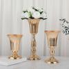 Desktop Metal Trumpets Centerpieces Vase Gold Flowers Vase Welcome Area Road Guide Flowers Holder Height Wedding